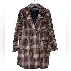 Chou Yatou - Notched Collar Double Breasted Wool Blend Over Coat. Size XL GUC